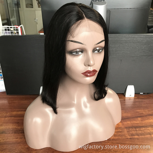 wholesale virgin hair vendors 4x4 bob wig, straight 150% density human hair lace wigs bob